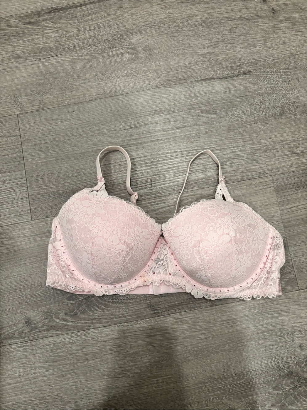 Victoria's Secret Light Pink Lace and Sequin Underwire Bra